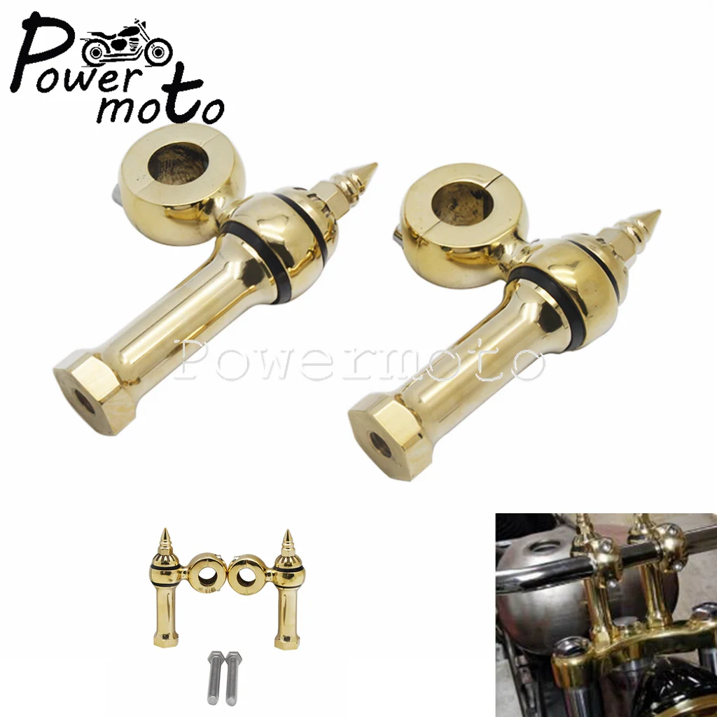 

22mm/25mm Motorcycle Brass 7/8" 1" Handlebar Riser Bar Mount Clamps For Harley Chopper Bobber Cafe Racer Old School Dog Bone