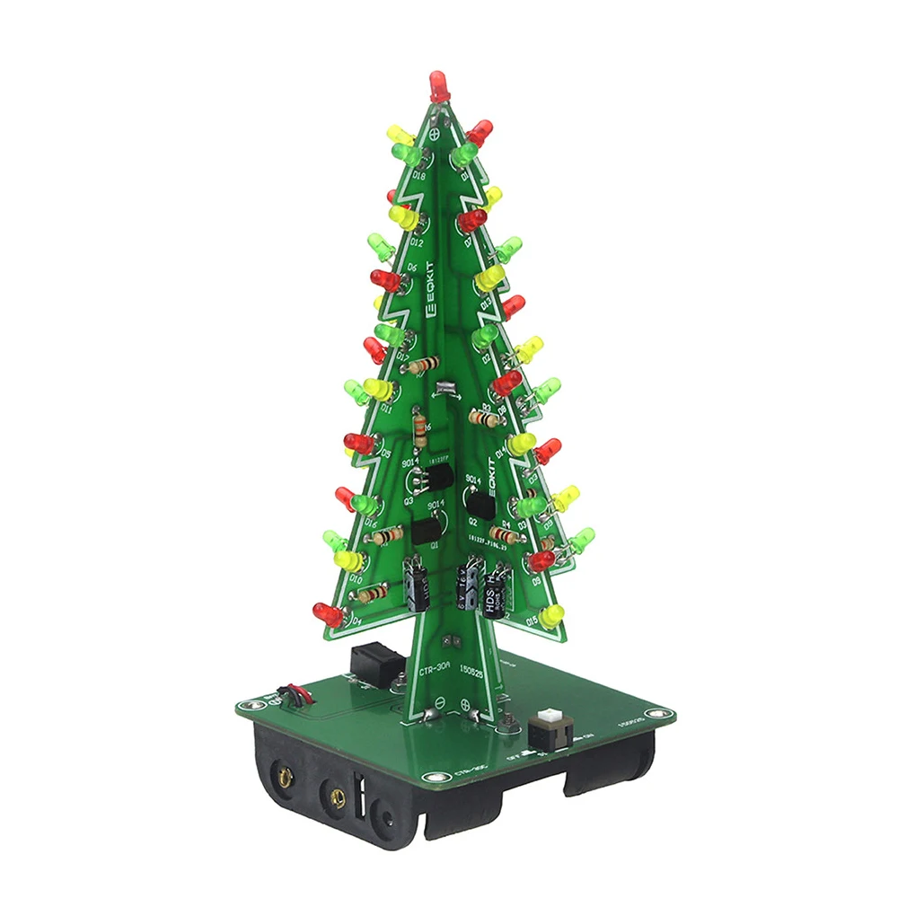 Kit 3D Assemble Christmas Tree ICStation DIY Soldering Practice, 3D Christmas Tree Electronic Assemble Kit, Circuit Solder STEM
