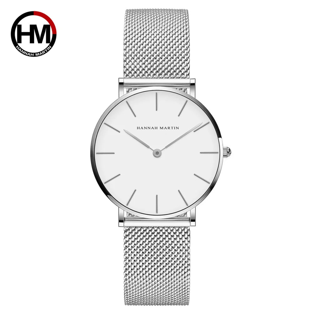 36mm New 2021 Japan Quartz Movement Ladies Wristwatches Stainless Steel Mesh Top Luxury Brand Rose Gold Waterproof Women Watches