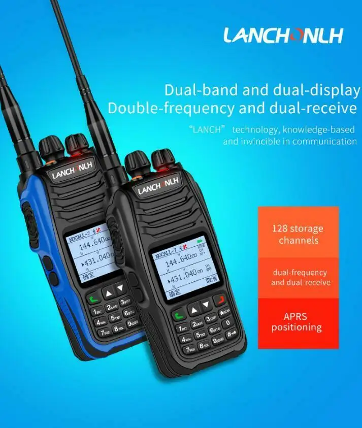 Imagem -05 - Walkie Talkie de Banda Dupla Uhf Vhf Aprs Posicionamento Gps Bluetooth