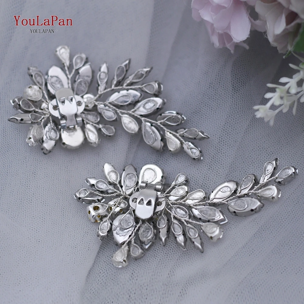 YouLaPan X19 1 Pair Rhinestone Shoe Clips Crystal Charm Flower Decorative Shoe Clip  Wedding Shoes Accessories Diy Shoe Clip