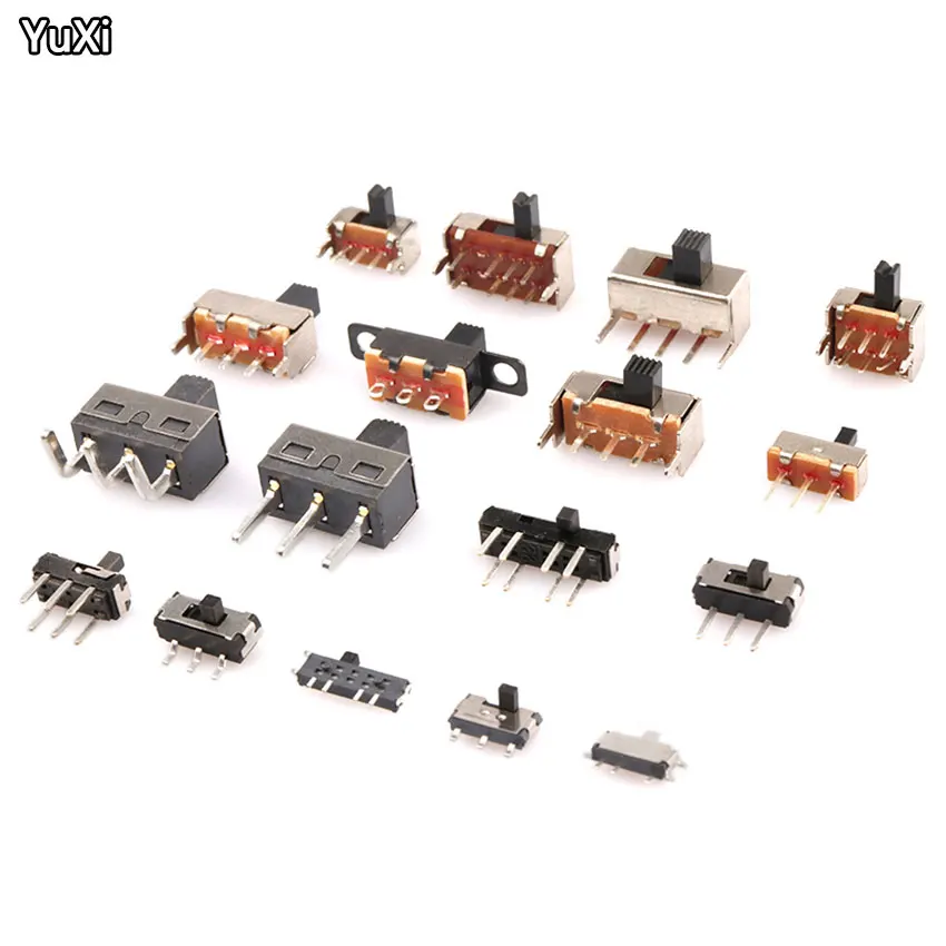 10PCS Toggle Switch Single and Double Row in-line Horizontal Small Micro Power Switch Sliding Position Fluctuation 2Gear 3Gear