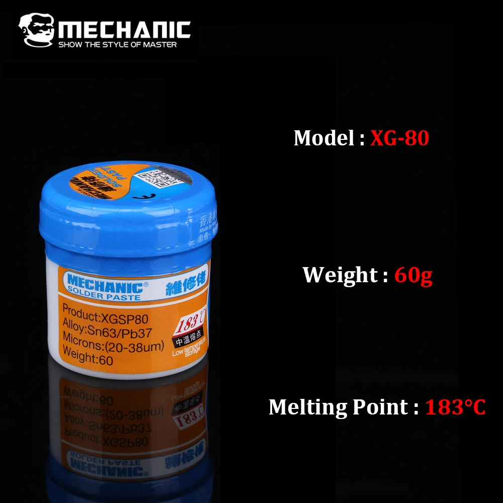 Imagem -02 - Mecânico Xg80 Bga Reballing Pasta de Solda 60g Estanho Pasta Fluxo para Bga Solda Estação Retrabalho Ferramentas