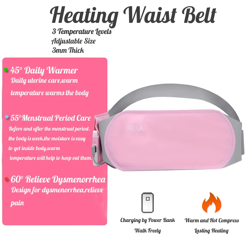 Electric Warm Uterus Belt USB Heating Waist Belt Pain Relief Far Infrared Heated Band Relieve Dysmenorrhea Female Body Heater