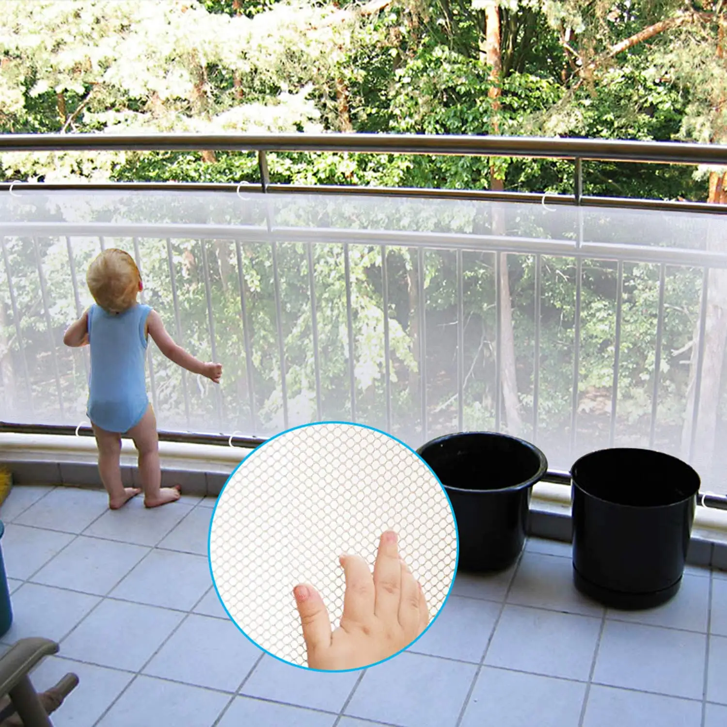 Durable Child Safety Protective Net Multipurpose Bannister Guard Deck Fence Fine Mesh for Balcony Stairs UD88