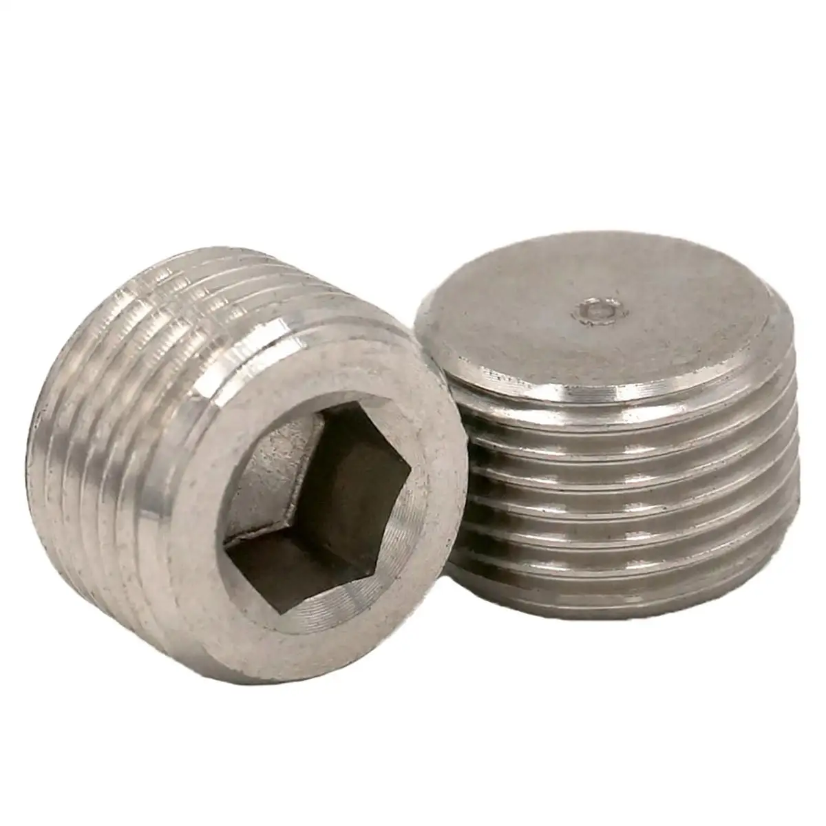 3/8" BSP Male 304 Stainless Steel Pipe Fitting Countersunk Plug Internal hex head socket