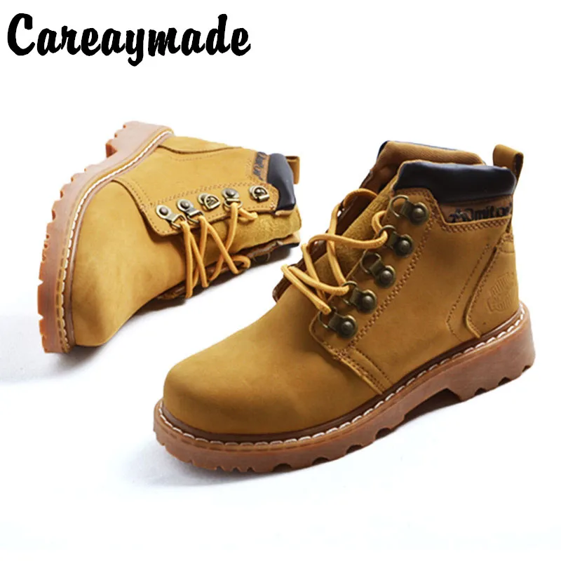 Careaymade-Couple leather Casual boots European and American retro outdoor motorcycle boots,leisure boys and girls short boots