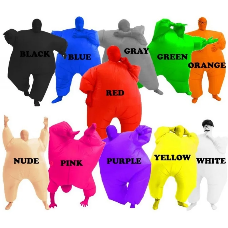 (In Stock) Large Adult Chub Suit Inflatable Costume Blow Up Color Full Body Jumpsuit 5 Colors Inflated Garment