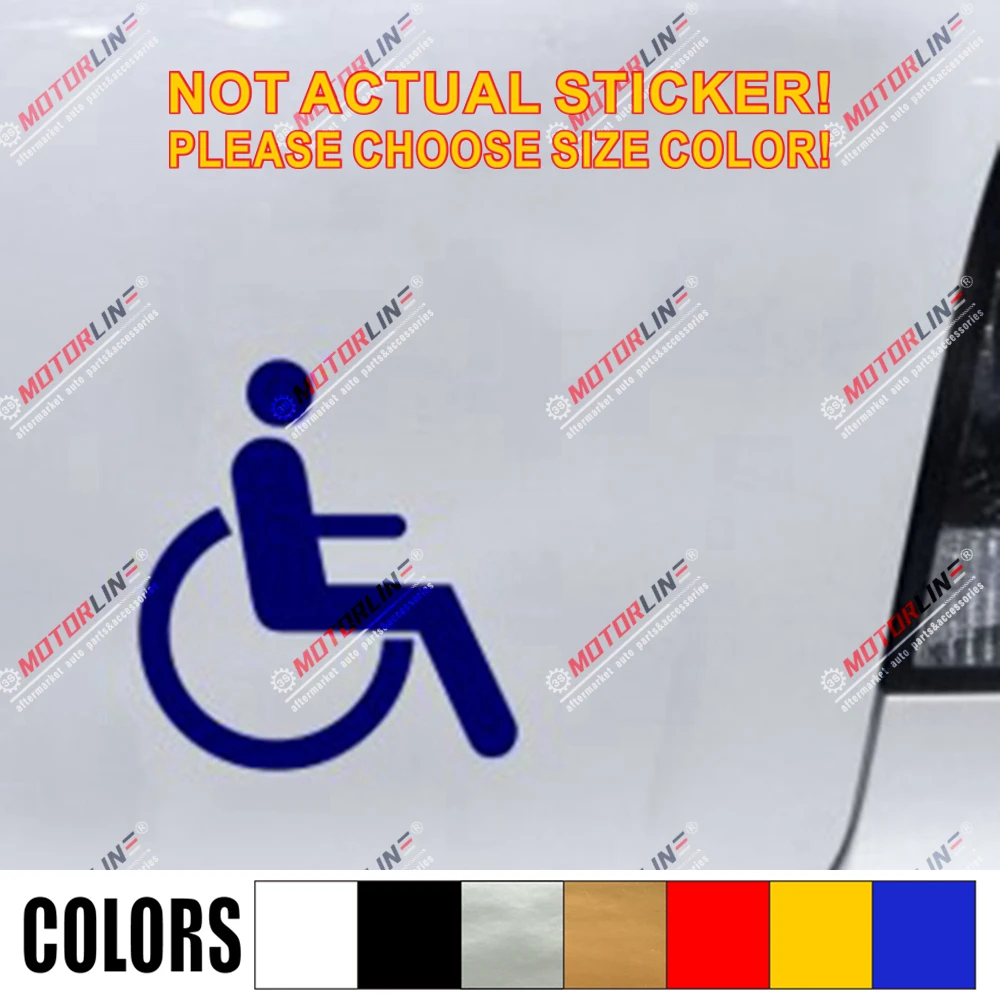 Handicap Symbol Decal Sticker Car Vinyl Wheelchair Disabled pick size color no background