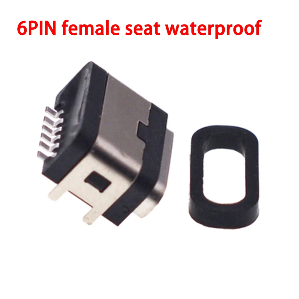 防水USBメス充電ジャック,2個,5個,タイプC,6ピン,タブレット,Lenovo,Huawei