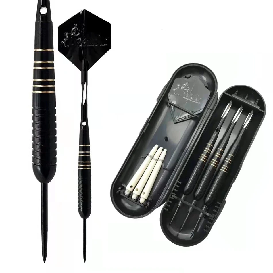 3pcs/set Professional Darts Free Carry Box 23g Total Length 16.5cm Black Golden Color Steel Tip Darts With Aluminum Shaft