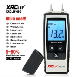 XRCLIF Wood Moisture Meter Digital Handheld Wood Moisture Meter Concrete Woodworking carton Building Material Moisture Meter