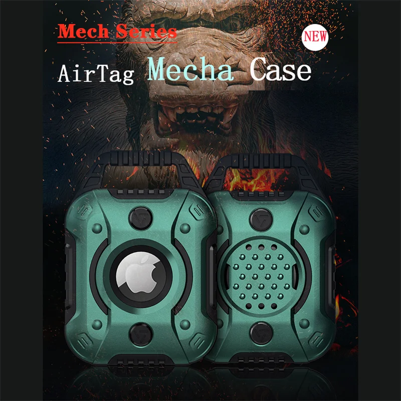 Luxury Case For AirTag Protector Shockproof Cover Keychain Locator Anti-Drop Lost Hard Mecha Shell Scratch For Apple AirTag Case