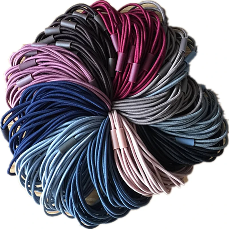 High Quality Three Line in One Multi-Color Hair Tie Rubber Band Cord Headdress  Elastic Hair Bands