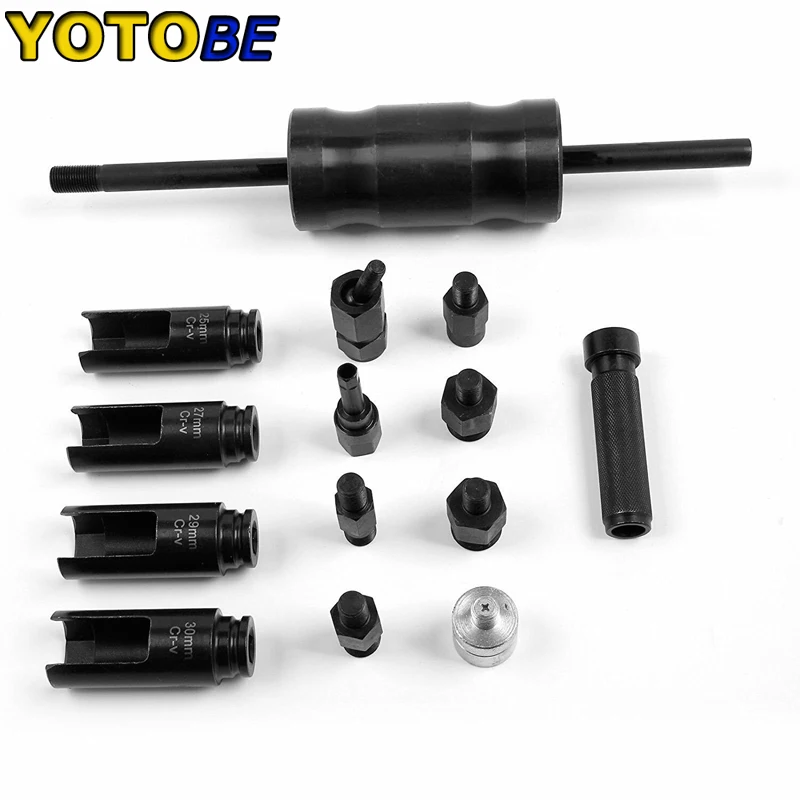 14Pcs Diesel Injector Extractor Remove & Common Rail Adaptor Puller Slide Hammer