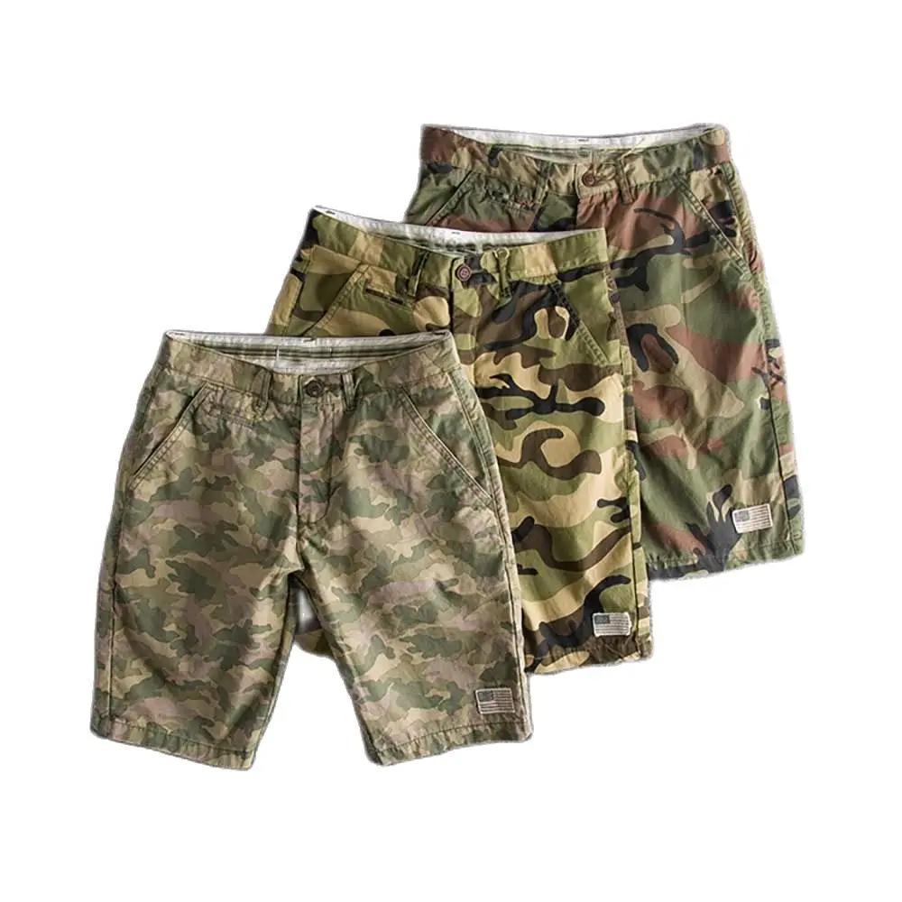 Fashion Camouflage Shorts Men Cotton Shorts Military Style Patchwork Casual Boardshorts Summer Man Clothing