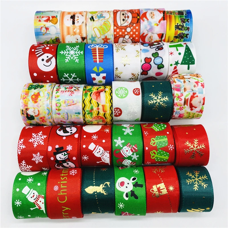 10 مللي متر 15 مللي متر 25 مللي متر 5 متر مزيج عيد الميلاد Grosgrain الشريط المطبوعة عيد الميلاد الشريط ل الزفاف عيد الميلاد الديكور Sewing بها بنفسك الخياطة النسيج