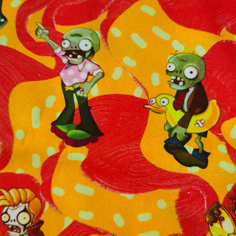 Good,Cartoon Skull Zombies Cloth,100%Cotton Fabric,Digital Printing Sunflower Zombie,Patchwork,DIY,Sewing Fashion Clothing Dress