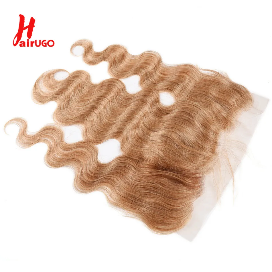 #27 Onda Do Corpo Lace Frontal Transparente 13X4 Lace Front 100% Cabelo Humano Remy Lace Frontal Com O Cabelo Do Bebê Prearrancadas HairUGo