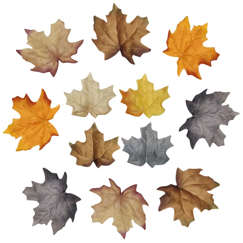 36pcs Artificial Plants Leaves Silk Maple Leafs Fake Tree Foliage Autumn Plant Wall For Home Party Halloween Christmas Decor