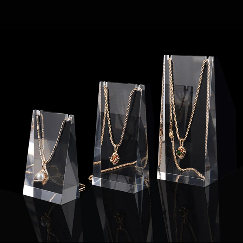 New Style Earrings Necklace Pendant Solid Acrylic Clear Chain Jewelry Display Stand  Storage Racks Organizer Holder Showcase