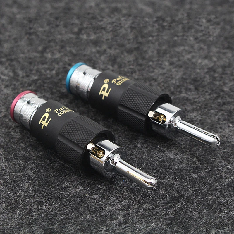 4 قطعة HIFI Palic النحاس الفضة مطلي الموز ذكر جاك مكبر صوت التوصيل قفل برغي 9 مللي متر لتقوم بها بنفسك كابلات الموصلات