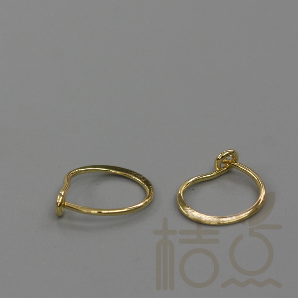DIY 용품-황동 귀걸이 와이어 - 귀걸이 고리 - 망치질 처리 - 13.2x11.4mm (3981C)