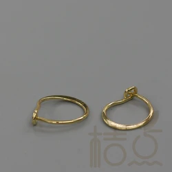 DIY 용품-황동 귀걸이 와이어 - 귀걸이 고리 - 망치질 처리 - 13.2x11.4mm (3981C)