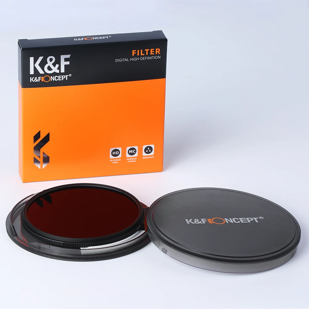 K&F CONCEPT ND8 HD Filter Camera Lens Multi-Resistant Nano X Coating Filter Density 49mm 52mm 58mm 62mm 67mm 72mm 77mm 82mm