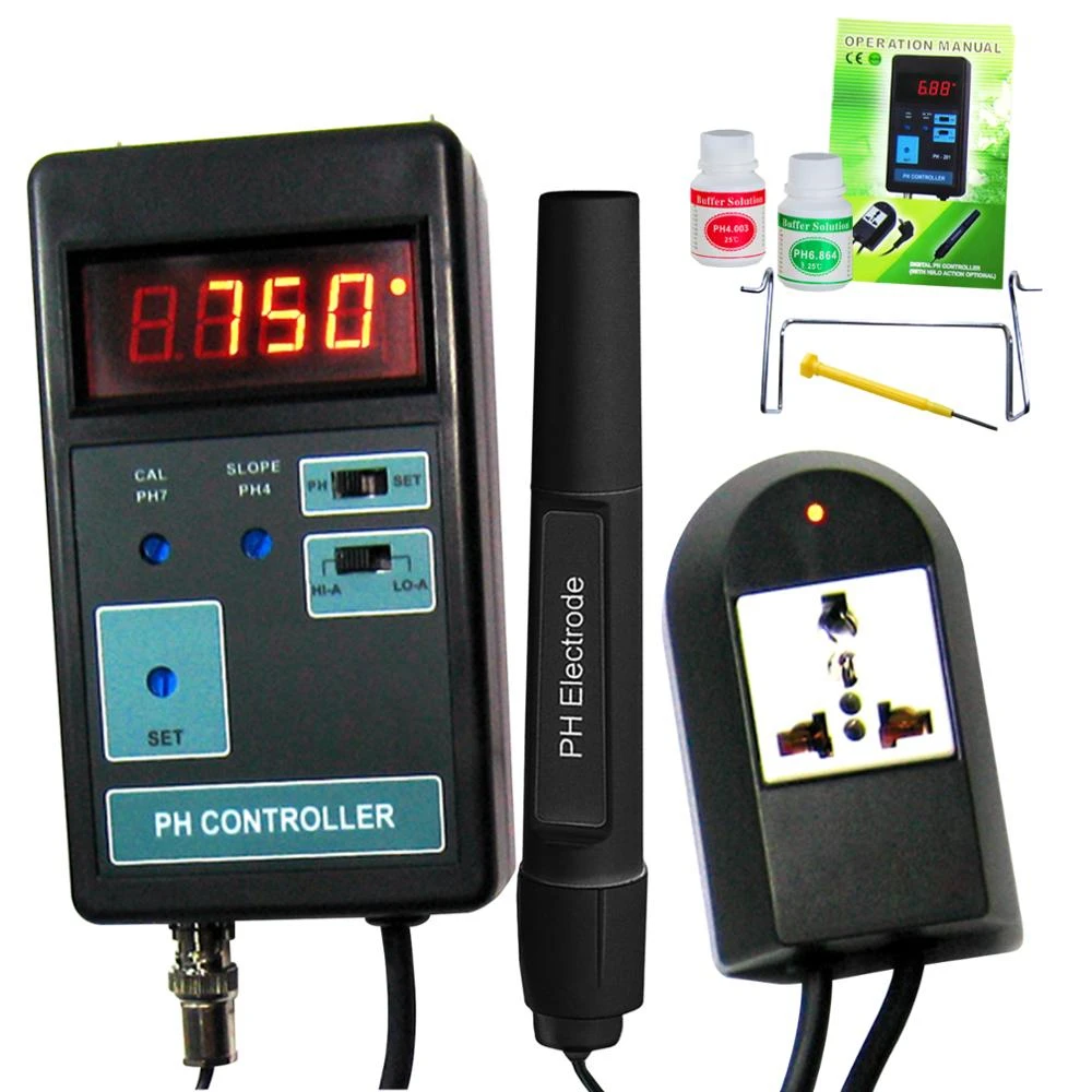 Digital LCD Display PH CO2 Controller Meter Aquarium Fish Tank 0.00~14.00PH Range + Switched Socket 110V / 220V