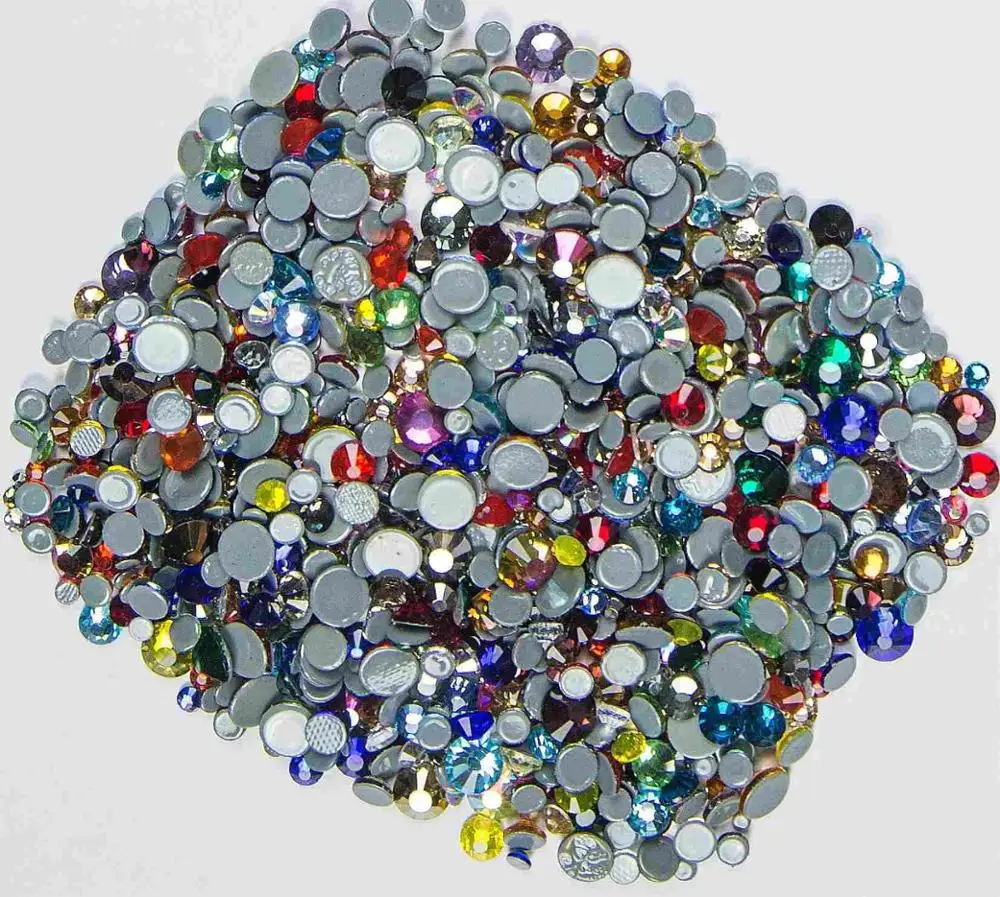 ss3,ss4,ss8,ss12,ss34 Hot Fix Rhinestone Glitter Strass Flatback Glass Crystal Hotfix Stones Iron on Rhinestones For Garment