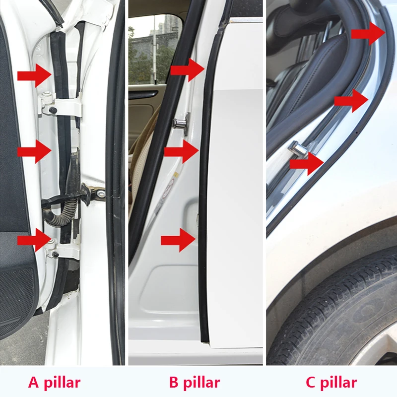 Car Door Sound Insulation Seal A, B Pillar C Pillar EPDM Rubber Waterproof Anti-Collision Strip Auto Parts Sealing Strip General