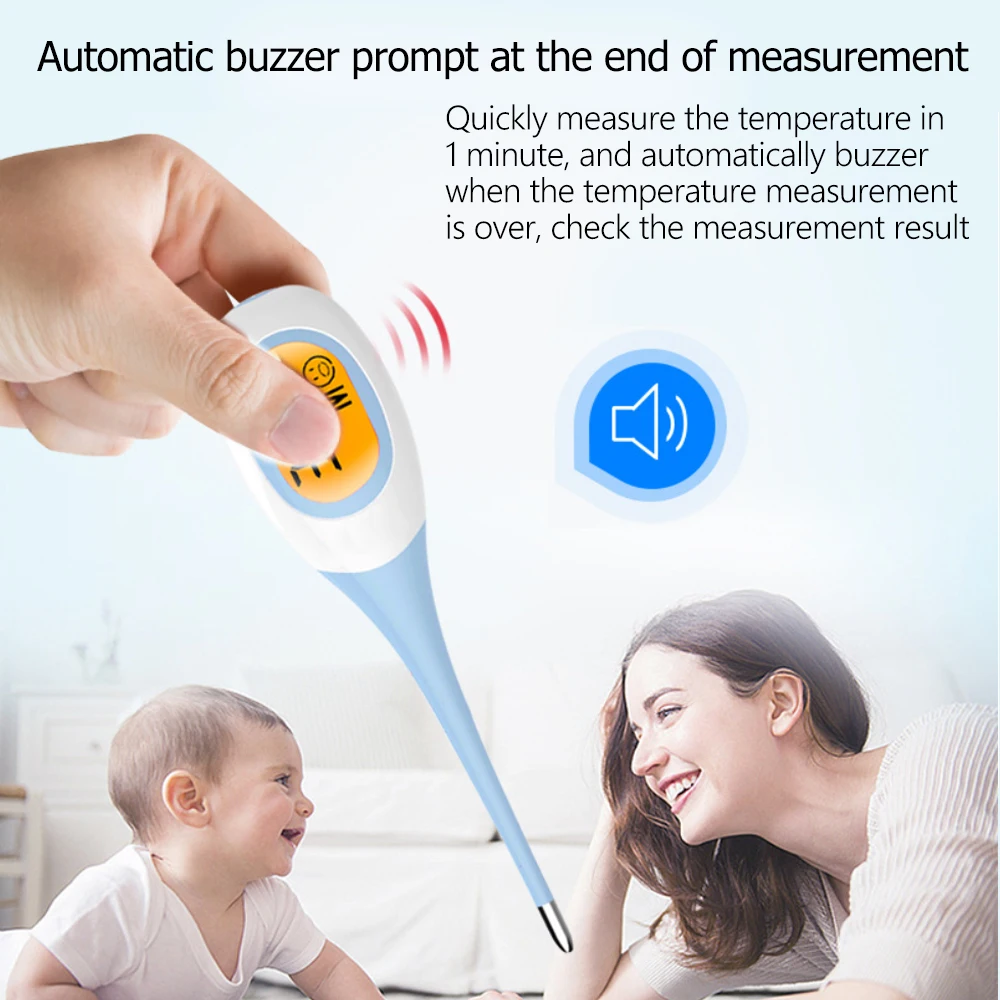 Silicone Fast 8S Thermometer for Fever Digital infrared Basal Body Thermometer Oral Armpit Rectal Temperature LED Display