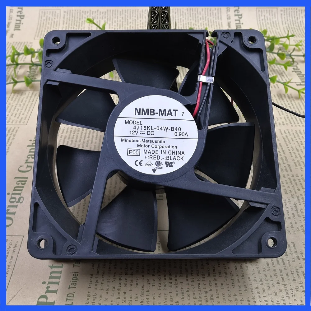 

NMB-MAT 4715KL-04W-B40 P00 DC 12V 0.9A 120x120x38mm 2-Wire Server Cooling Fan