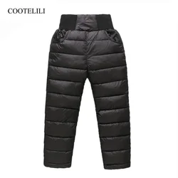 COOTELILI Kids Girl Boy Winter Pants Cotton Padded Thick Warm Trousers Ski Pants Boys Winter Trousers For Children Clothing