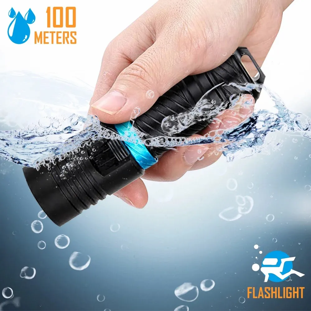 D2 Powerful L2 Diving LED Flashlight Dive 200M Waterproof Underwater Camping Lanterna Torch Lamp Stepless Dimming By 18650 26650