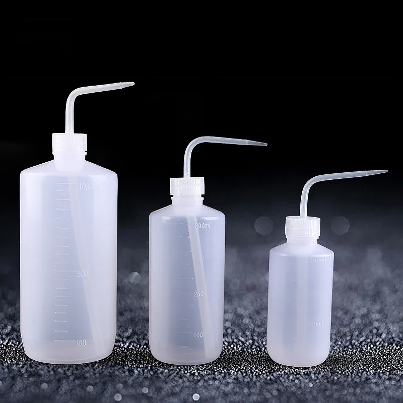 100/250/500ml Cosmetic Remover Bottle Elbow Narrow Mouth Long Tube Clean Eyebrow Skin Care Bottle Eyelash Extension Tools