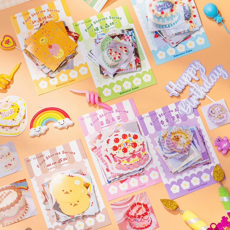 46pcs/pack Kawaii Stickers Food Cake Desserts Scrapbooking DIY Decorative Stickers Paper Journal Diary Album Stationery