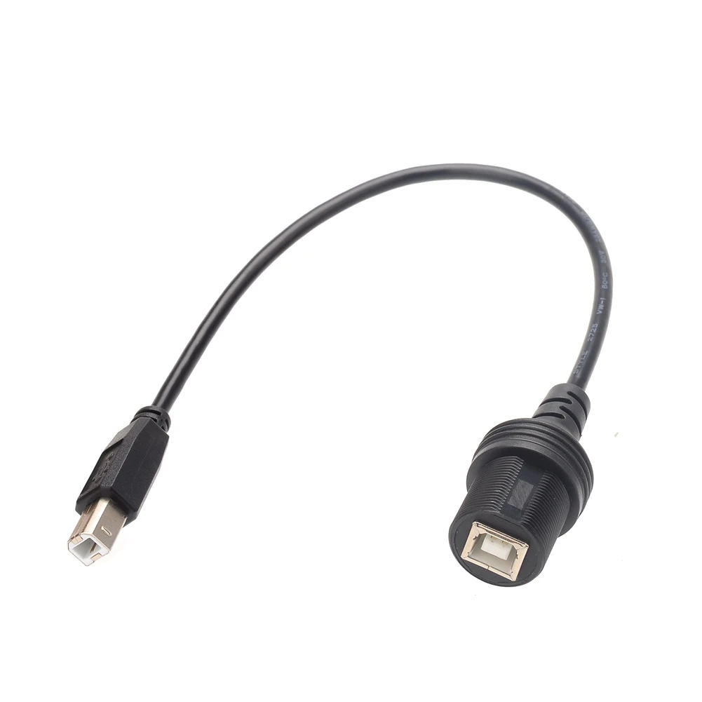 USB B 2,0 Drucker Scanner Männlichen Zu Weiblichen Auto Montieren Dash Flush Mount Verlängerung Wasserdichte Kabel (USB B 2.0)