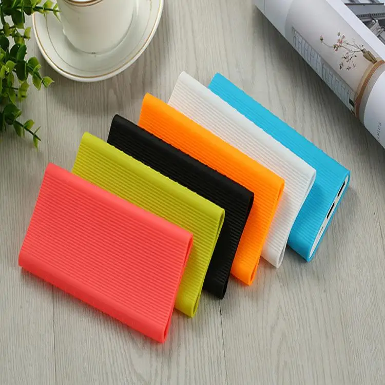 Soft Silicone Power Bank Protector Case Cover For Xiaomi Mi Power Bank 2/3 10000 mAh Dual USB Port Skin Shell Sleeve