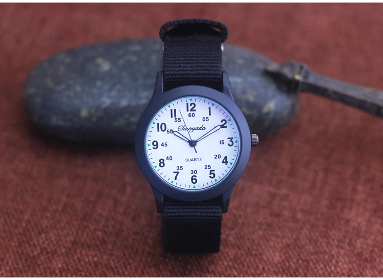 Chaoyada Brand Boys Men Students Learning Time Quartz Watches Girls Water Resistant Gifts Clock Kids Canvas Fashion Wristwatches