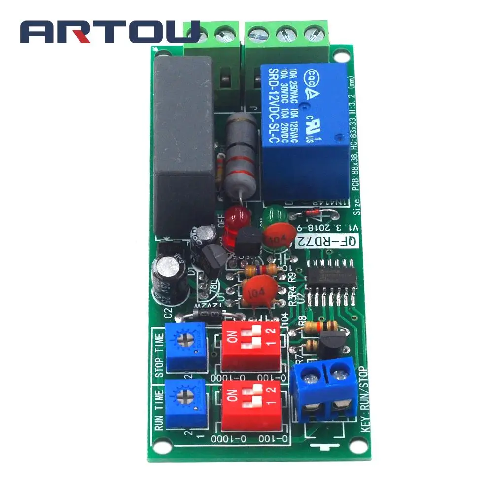 Dual Time Adjustable Cycle Delay Timing Relay Repeat ON OFF Switch Infinite Loop Timer Module AC 100V 110V 120V 220V 230V 240V