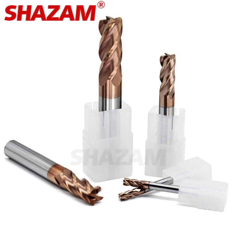 Milling Cutter Alloy Coating Tungsten Steel Tool Cnc Maching Hrc65 Corner Roughing SHAZAM Top Milling Cutter Kit Machine Endmil