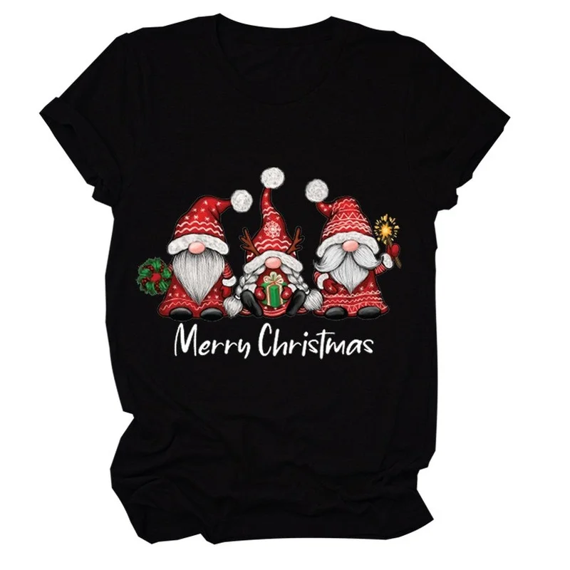 

Merry Christmas Santa Claus Print T Shirt Women Short Sleeve O Neck Loose Tshirt Women Causal Tee Shirt Tops Camisetas Mujer