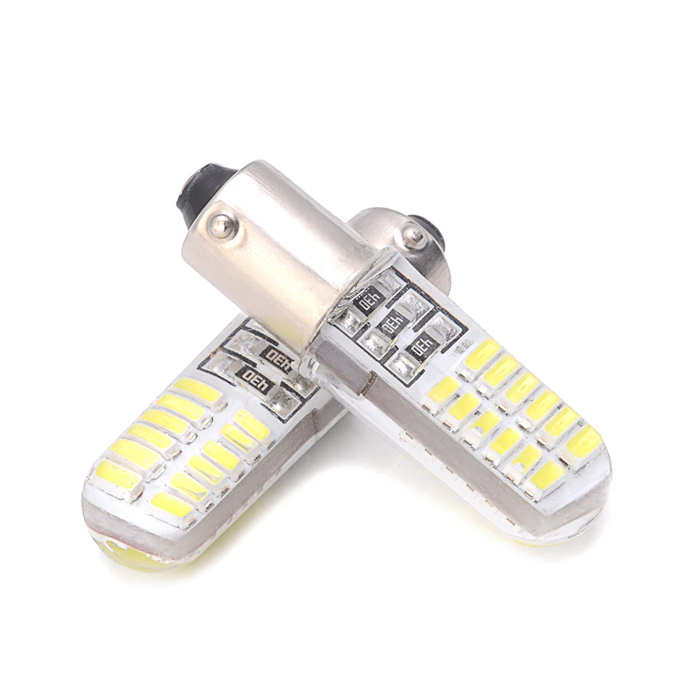 1PCS BA9S/T4W LED silica gel bulb with 24SMD 3014 LED chips for automobile wedge marker car light white 12V