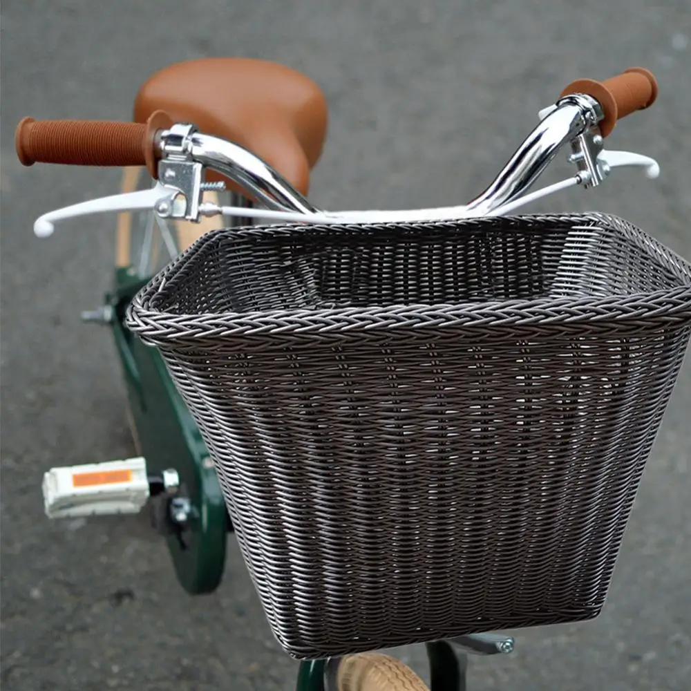 Front handle bicycle basket Manually woven bicycle basket wicker blue is suitable for adultand children  bicycle baskets