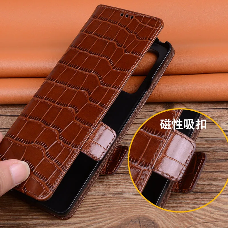 For Samsung Galaxy Z Fold Fold 1 Folder NEW super luxury Genuine Leather Case zfold Case Flip Phone Cases Cover Capin