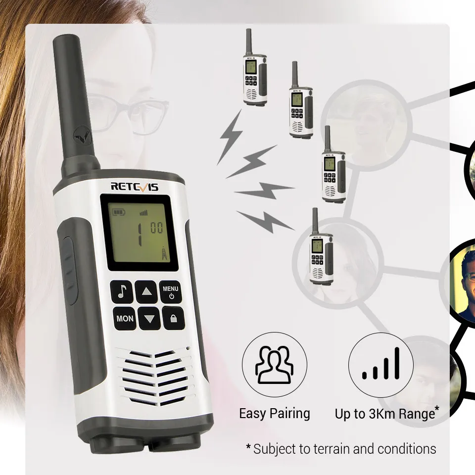 Retevis RT45P IP67 Wasserdichtes Walkie-Talkie 2 Stück Wiederaufladbares Zwei-Wege-Funkgerät PMR446 Lizenzfreies Typ-C für Camping und Wandern – Detail 18