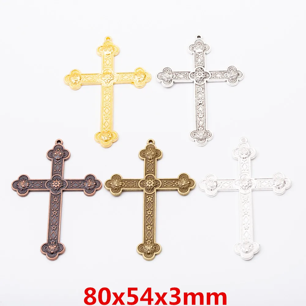 10 pcs Vintage Charms Cross Pendant  Antique bronze Fit Bracelets Necklace DIY Metal Jewelry Making 5640