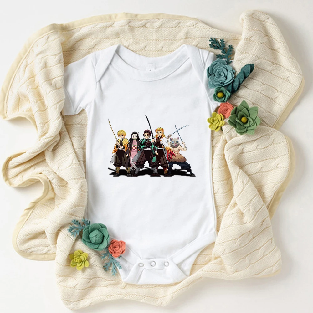 Baby Unisex Kleidung Onesies Anime Dämon Slayer Mode 2022 Neugeborenen Jungen Body Cartoon Nettes Kind Mädchen Kleidung Ein-Stück